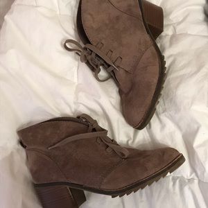 Taupe Suede Booties